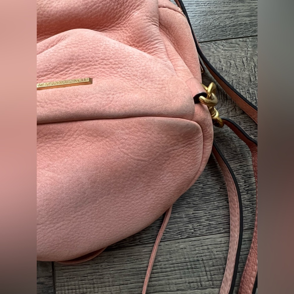Rebecca Minkoff mini Julian suede peach backpack - Picture 5 of 11